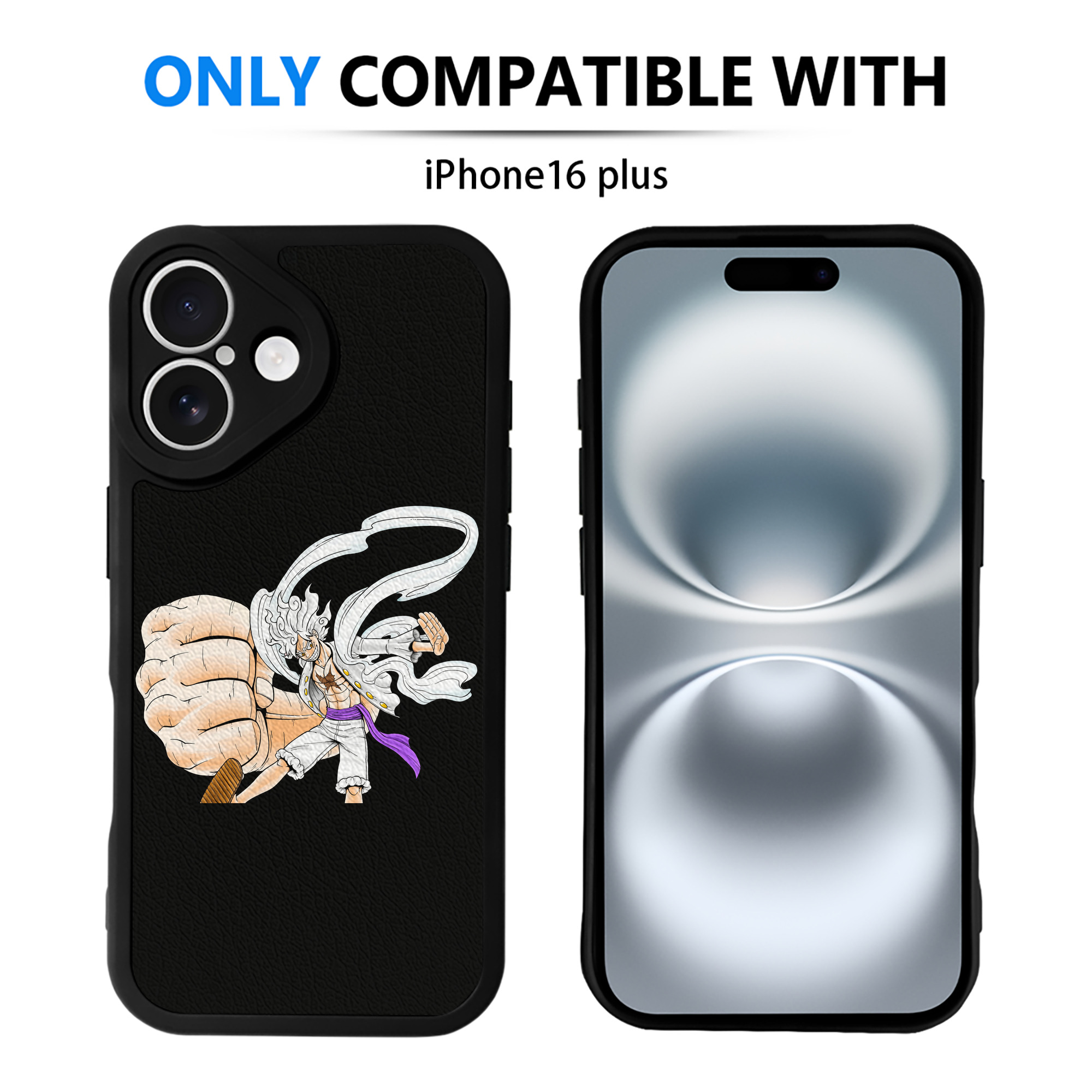 （画像用） ワンピース モンキー・D・ルフィ ONE PIECE Monkey D. Luffy 【iPhone 16シリーズ対応】シリコンスマホケース（レザー調） 材質：シリコン